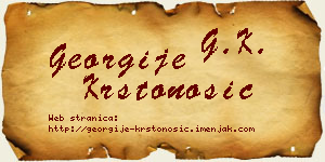 Georgije Krstonošić vizit kartica